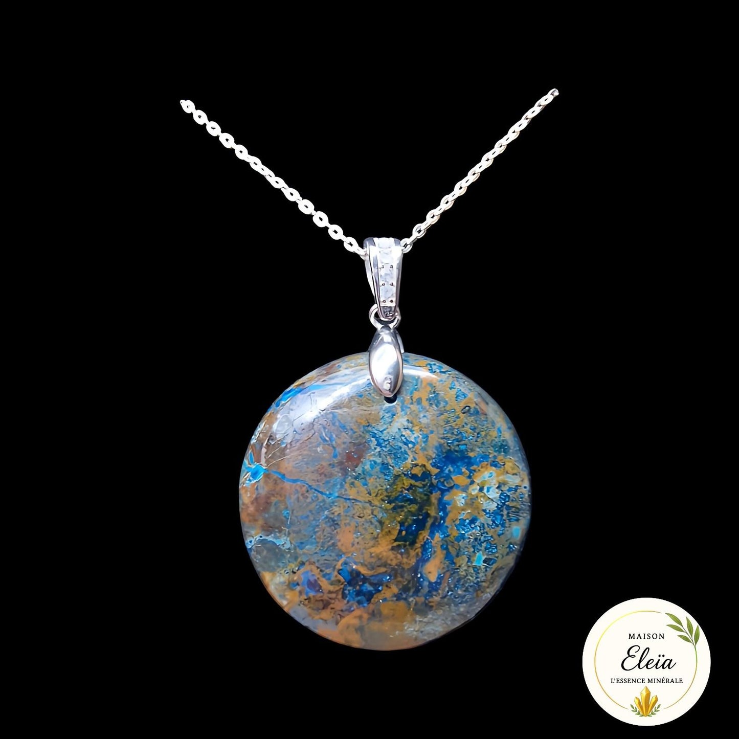 Collier Azurite & Argent 925