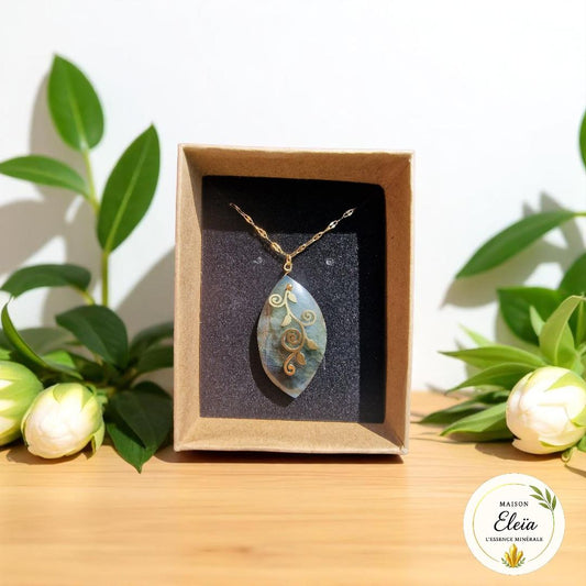 Collier "Feuille de Lune" - Labradorite Madagascar