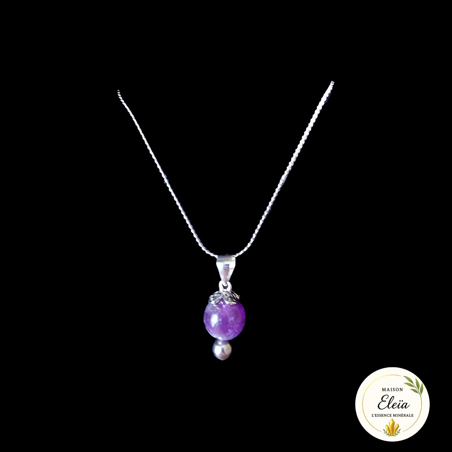 Collier Fleur Améthyste - Argent "Sérénité Fleurie"