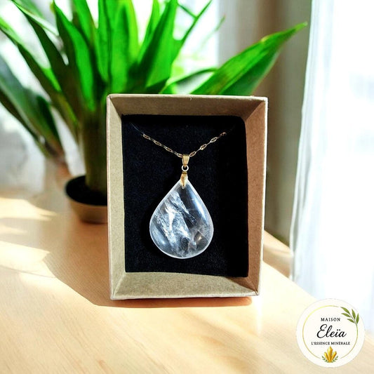 Collier "Clarté Divine" - Cristal de Roche & Acier inoxydable