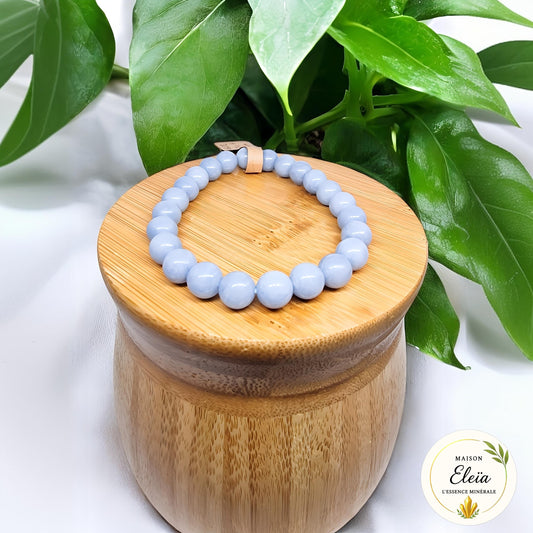 Bracelet Angélite du Pérou – Pierre de paix et connexion spirituelle - Perles 8 mm