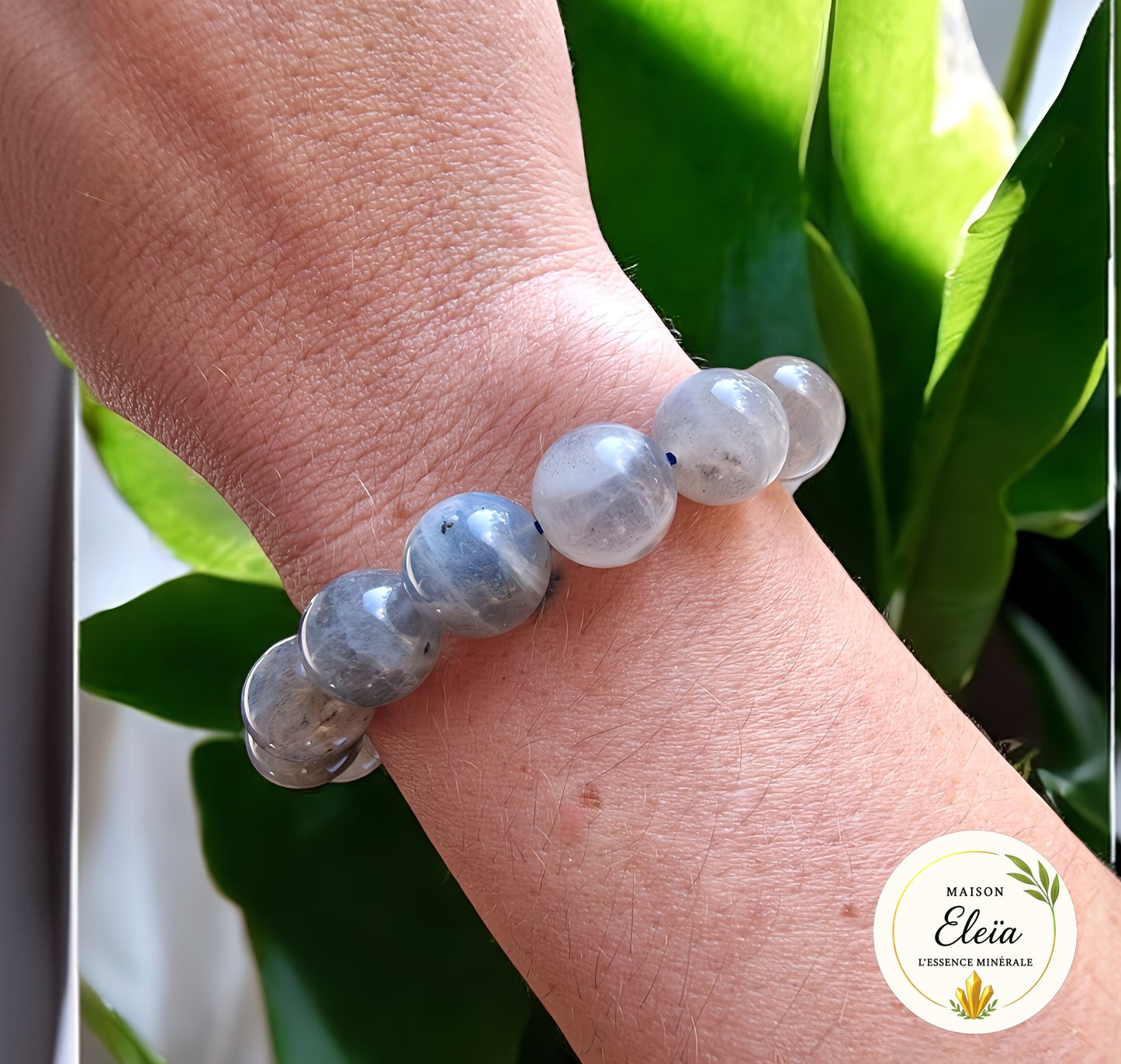Bracelet "Bouclier Mystique" - Labradorite Madagascar 14mm