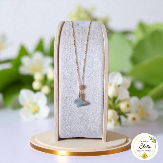 Collier Papillon Labradorite de Madagascar  « Métamorphose »