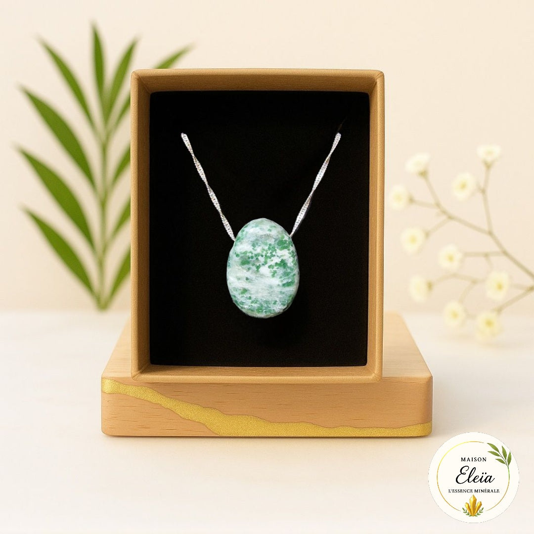 Collier Agate arbre Brésil & Argent 925 "Racines Sacrées"