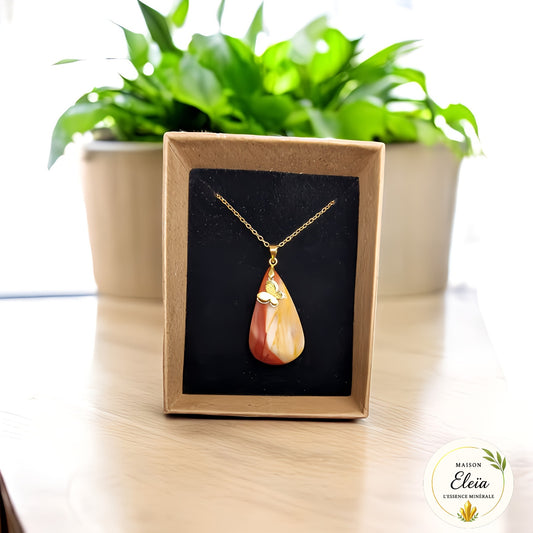 Collier Mokaïte & Acier inoxydable