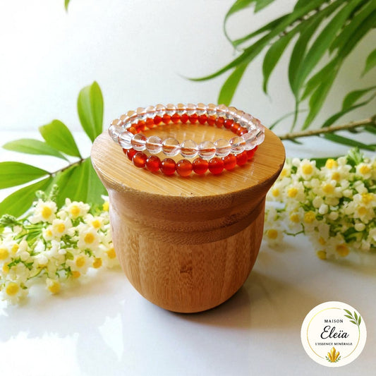 Bracelets DUO "Confiance & Énergie" Cornaline - Citrine naturelle