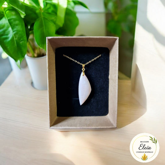 Collier Opale rose & Acier inoxydable