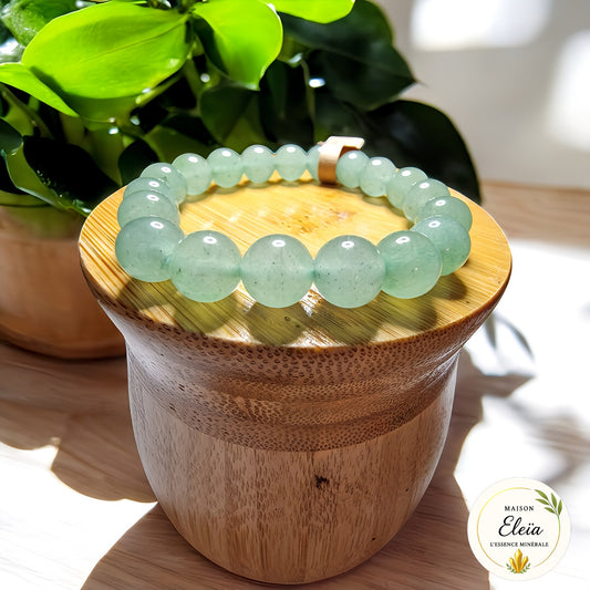 Bracelet "Chance & Sérénité" Aventurine verte 10mm