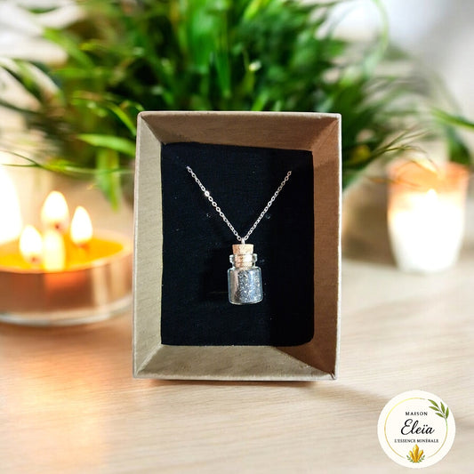 Collier Amulette de protection Sel noir