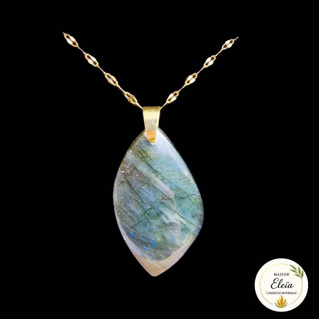 Collier "Éclat de Feuille" - Labradorite Madagascar