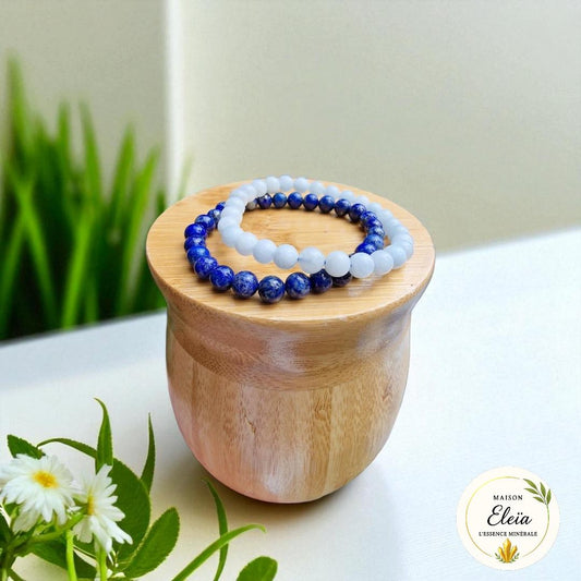 Bracelets DUO "Expression & Sérénité" Lapis Lazuli - Aigue Marine