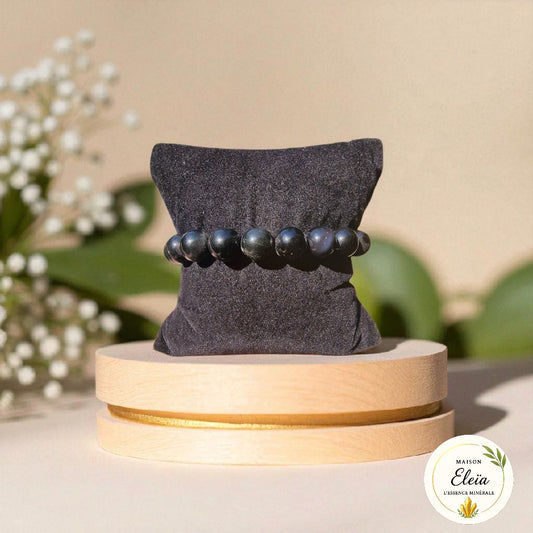 Bracelet Obsidienne œil céleste – "Regard Sacré" – Perles 10 mm AA Mexique