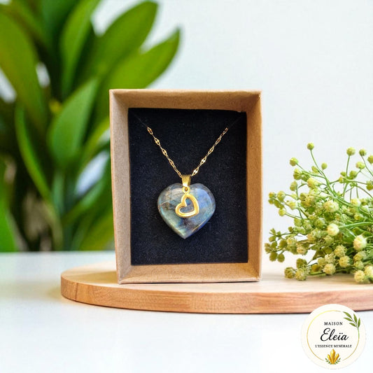 Collier "Coeur Doré" - Labradorite Madagascar