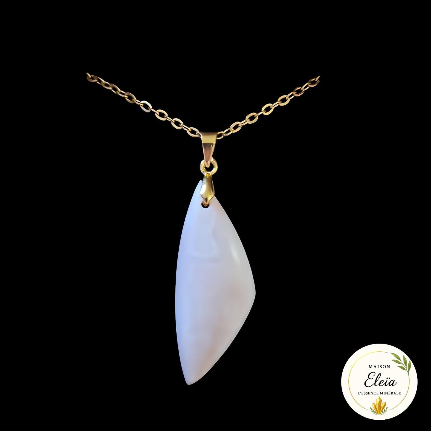 Collier Opale rose & Acier inoxydable