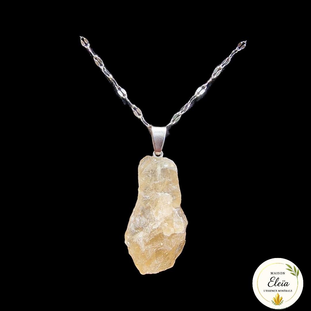 Collier Citrine Brute Naturelle du Brésil • Pierre de Joie et Abondance