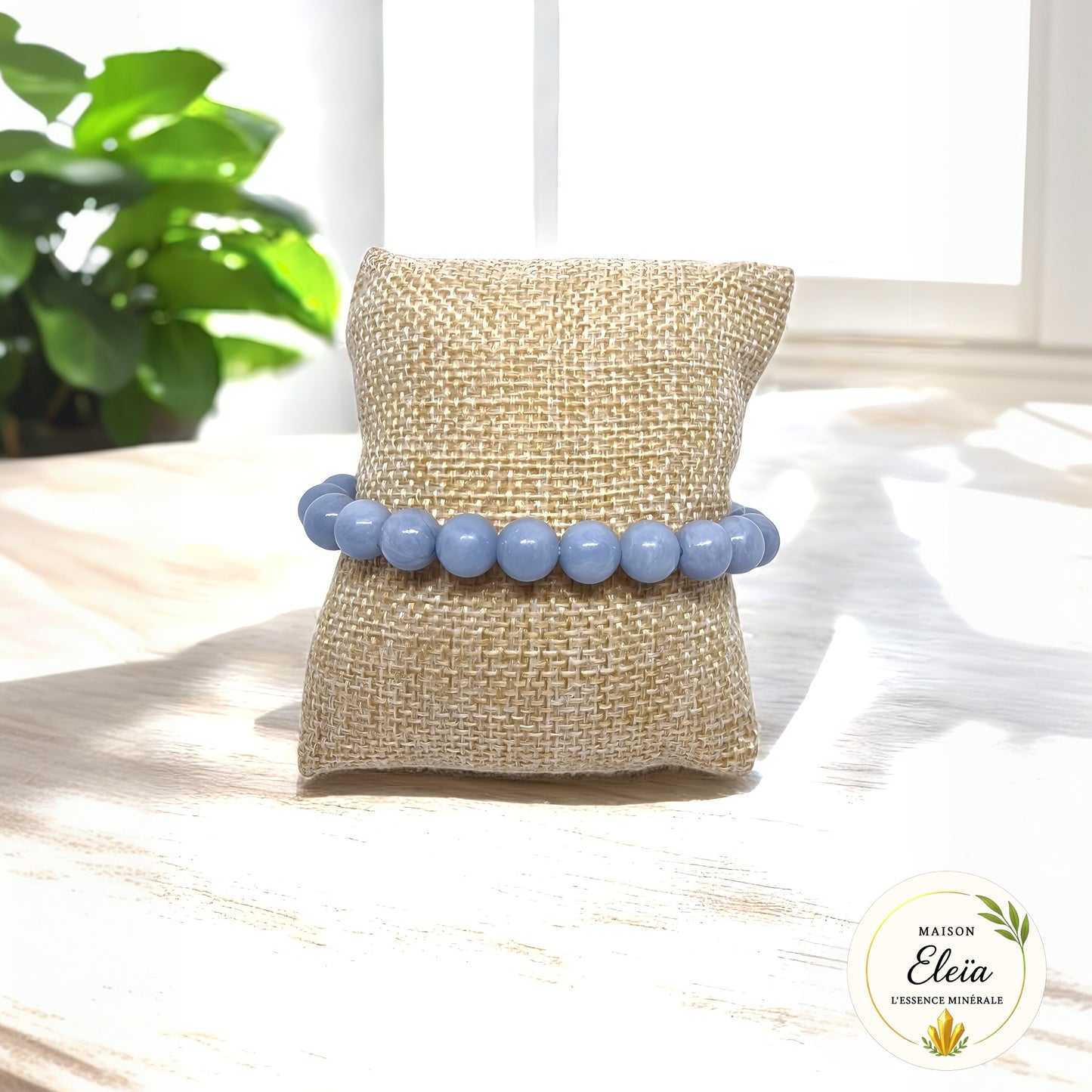 Bracelet Angélite du Pérou – Pierre de paix et connexion spirituelle - Perles 8 mm