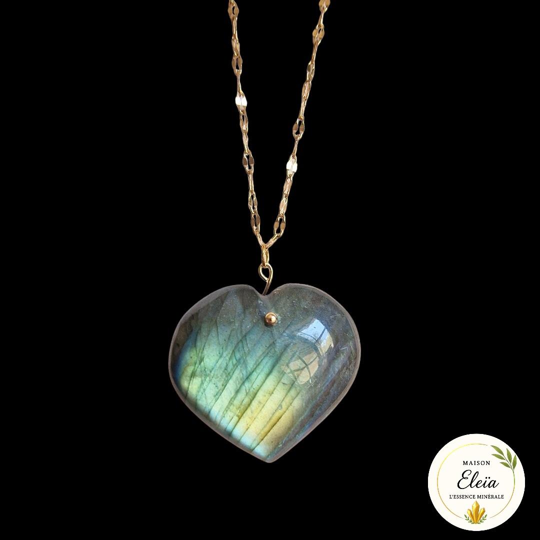 Collier "Coeur d'Aura" - Labradorite Madagascar