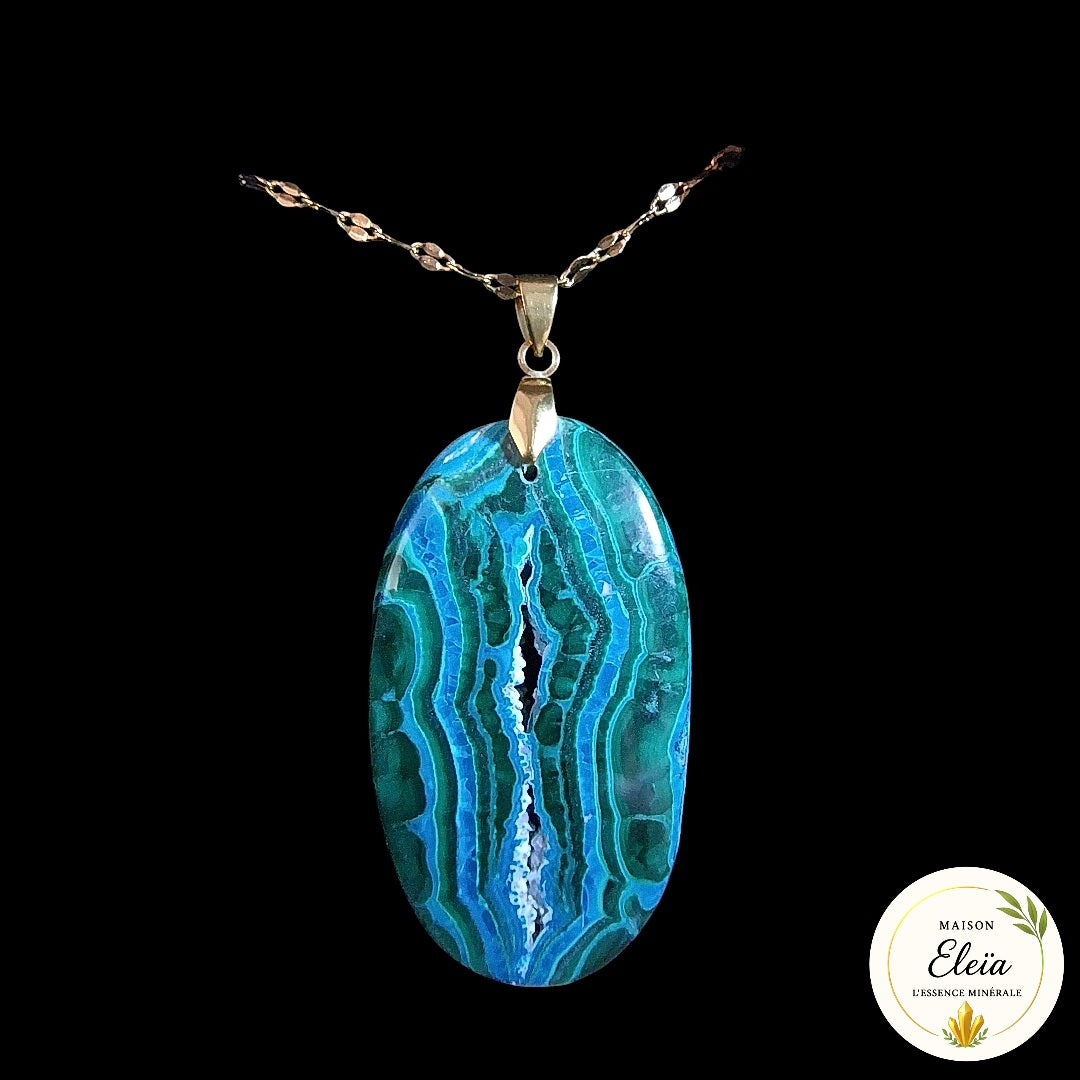 Collier "Océan Sacré" - Chrysocolle Malachite Drusy