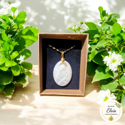 Collier Pierre de Lune Beige – Élégance Intemporelle