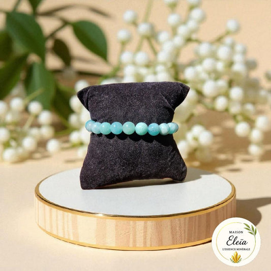 Bracelet Amazonite Pérou – Pierre d’apaisement et communication – Perles 8 mm "Onde Céleste"