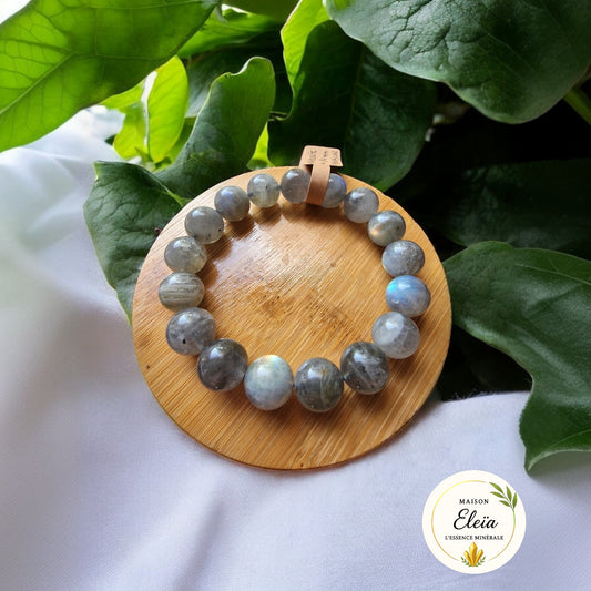 Bracelet "Bouclier Mystique" - Labradorite Madagascar 14mm