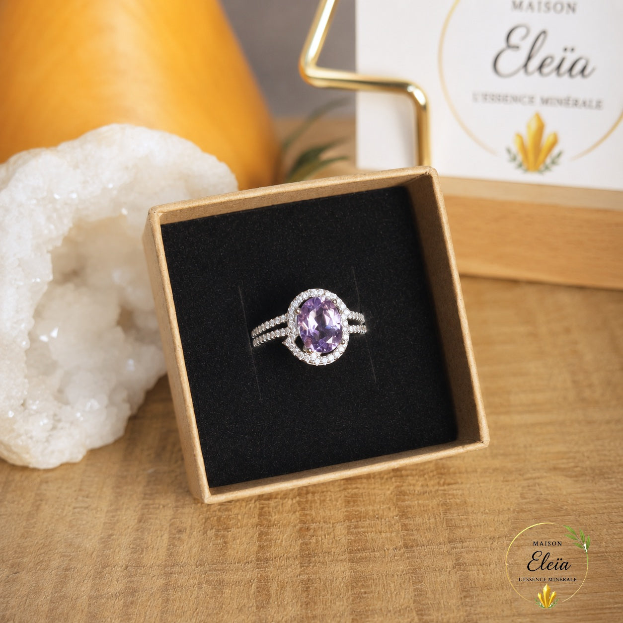 Vioélia – Bague Améthyste AAA du Brésil en Argent 925 | Taille Réglable
