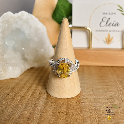 Auréa – Bague en Citrine Facettée AAA & Argent 925