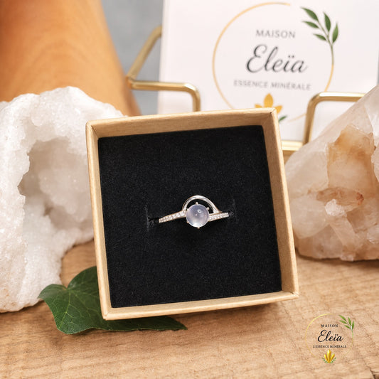 Bague Rosélia Quartz Rose AA+ Madagascar Argent 925 Réglable | Zircons | Maison Eleïa