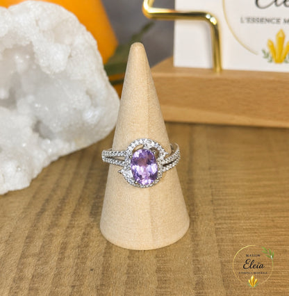 Vioélia – Bague Améthyste AAA du Brésil en Argent 925 | Taille Réglable