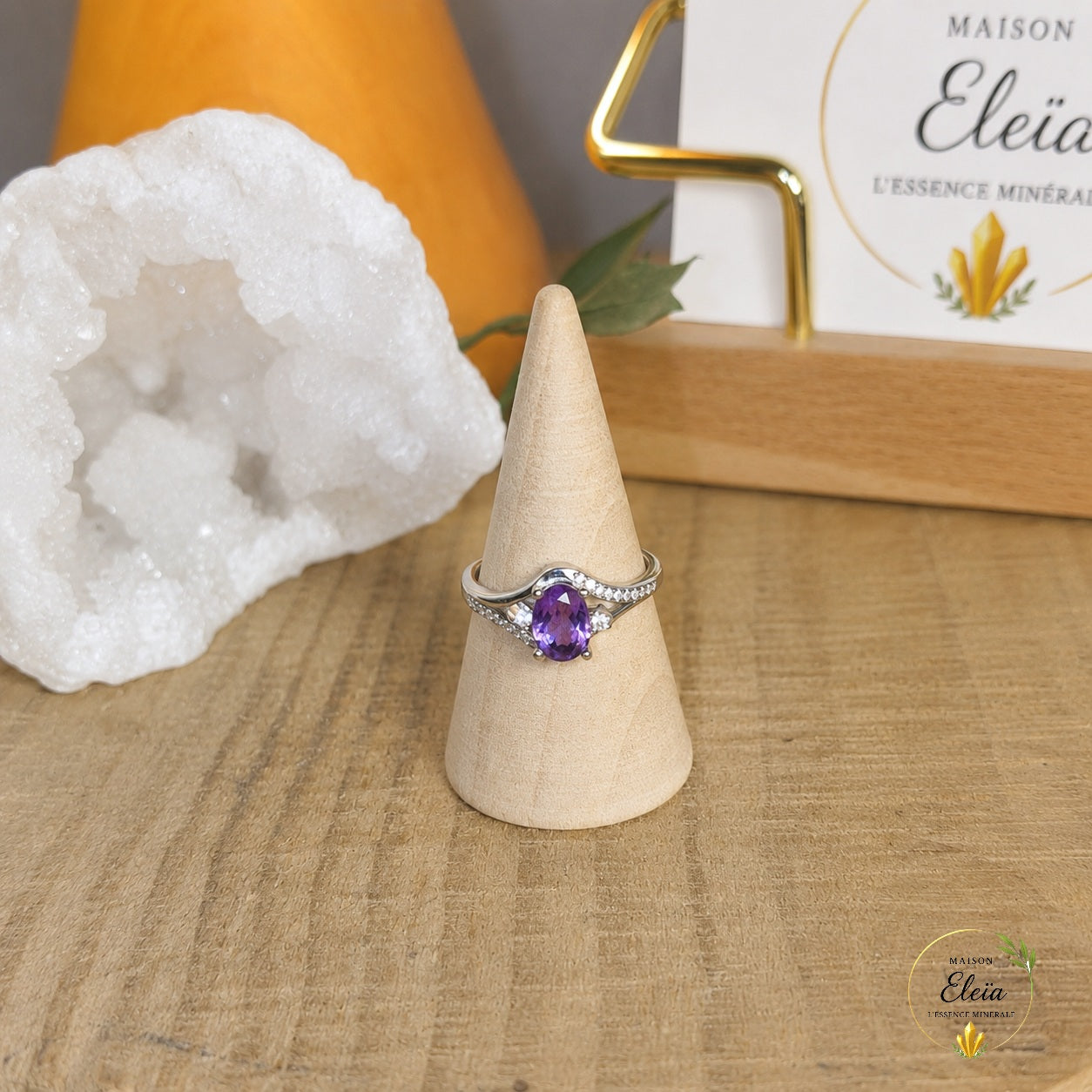Éloria – Bague Améthyste AAA du Brésil en Argent 925 | Taille Réglable