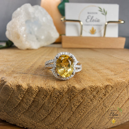 Auréa – Bague en Citrine Facettée AAA & Argent 925