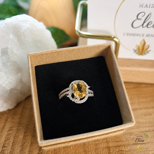 Auréa – Bague en Citrine Facettée AAA & Argent 925