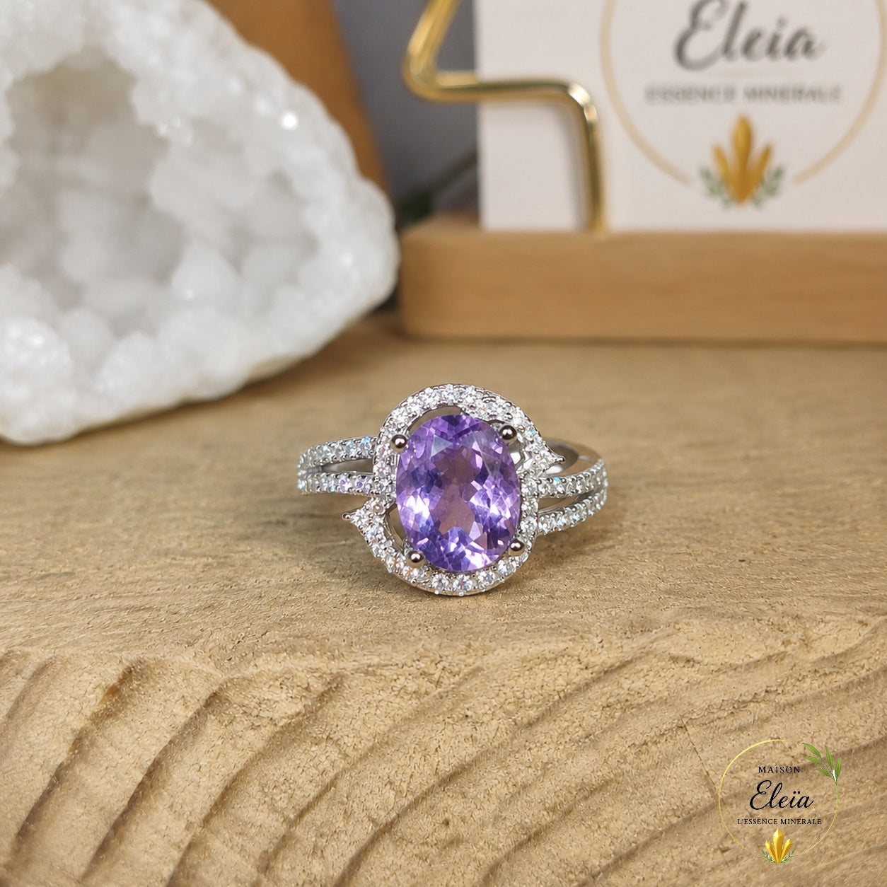 Vioélia – Bague Améthyste AAA du Brésil en Argent 925 | Taille Réglable