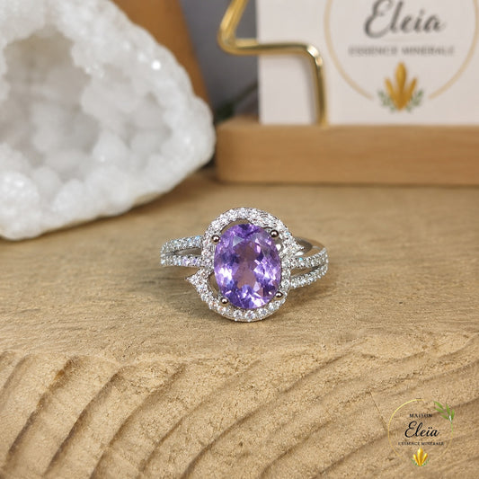 Vioélia – Bague Améthyste AAA du Brésil en Argent 925 | Taille Réglable