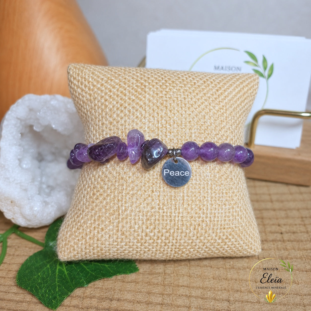 Bracelet Alya Améthyste A du Brésil – Perles 6 mm et Pépites Naturelles