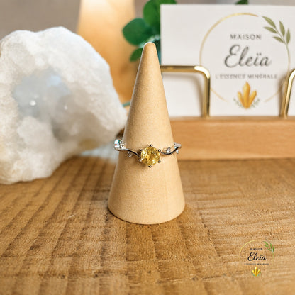 Bague Hélia - Citrine AAA naturelle • Argent 925 • Taille réglable
